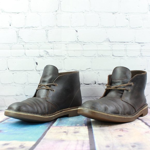 Clark's Bushacre 3 Brown Leather Chukka Lace Up Ankle Boots Size 11.5 M - Picture 2 of 9